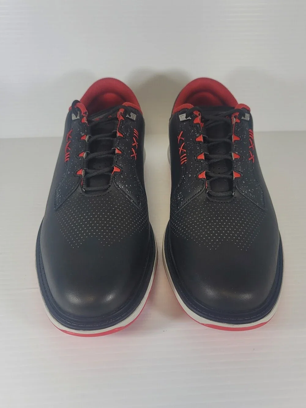 Nike Jordan ADG 5 Leather Black Spikeless Golf Shoes Men's 9 Size Red FQ6642-001